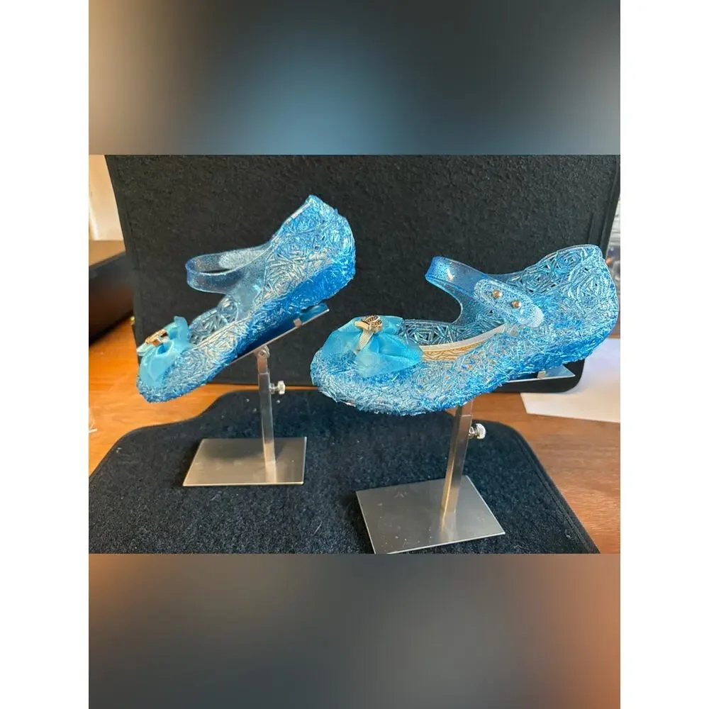 Girls Blue Princess Dress Shoes Size 35 EU / US Kids 3–3.5Y Glitter Flats